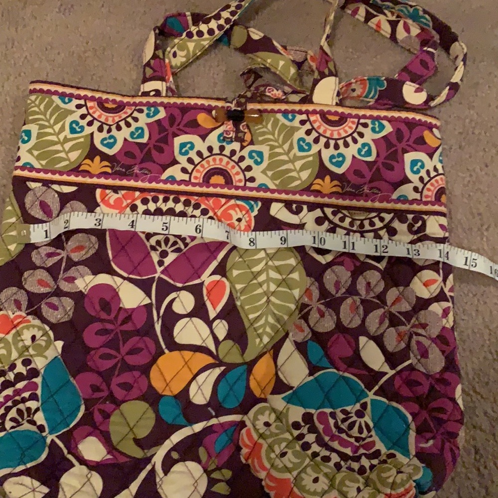Vera Bradley plum crazy quilted shoulder tote - Picture 8 of 9